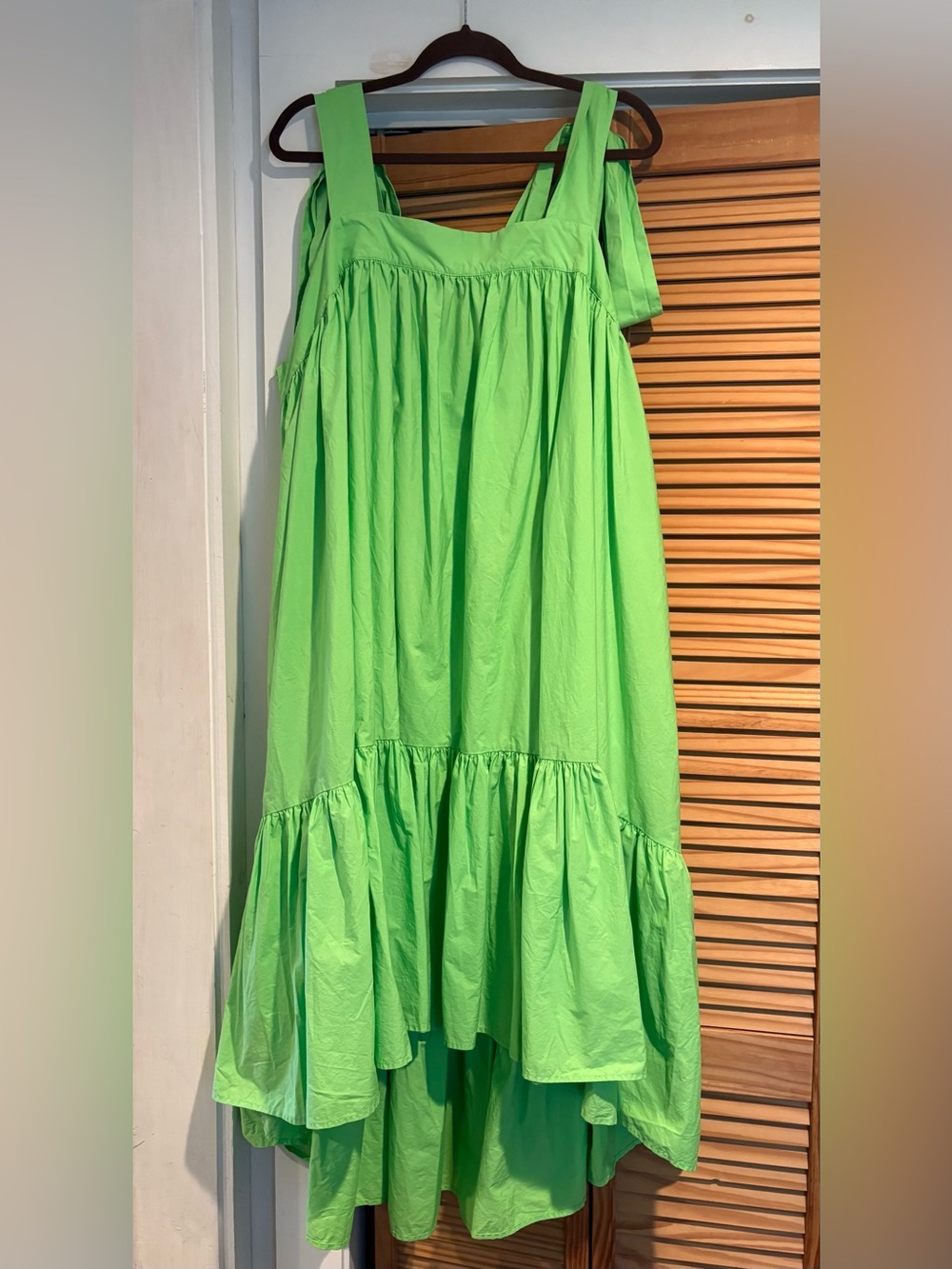 Christopher John Rogers Target Tie Strap High-Low Babydoll Dress Green 2X Flowy